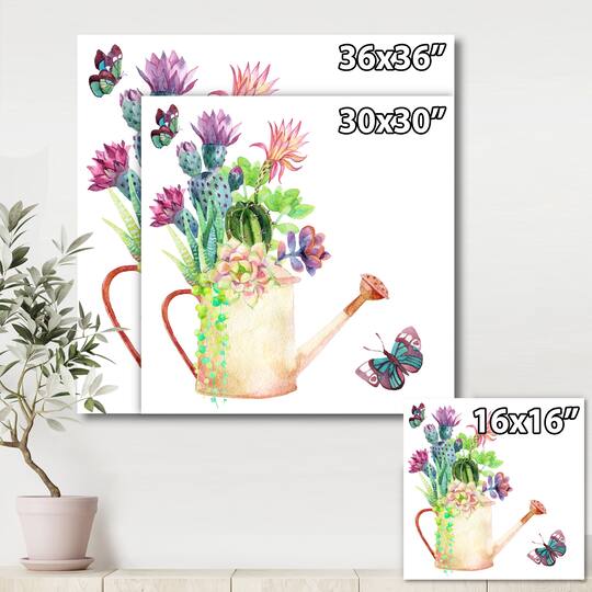 Designart - Succulents In Old Watering Can